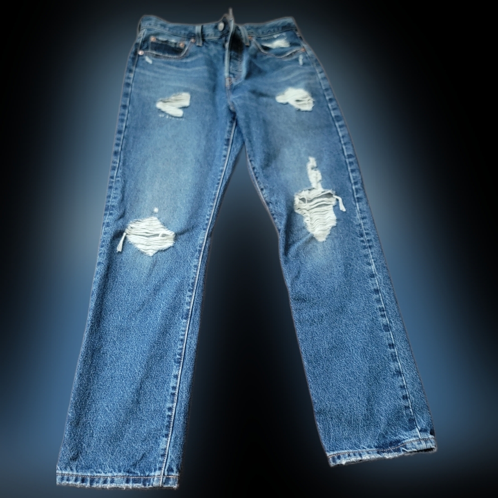 Levis Distressed Blue Womens  Jeans